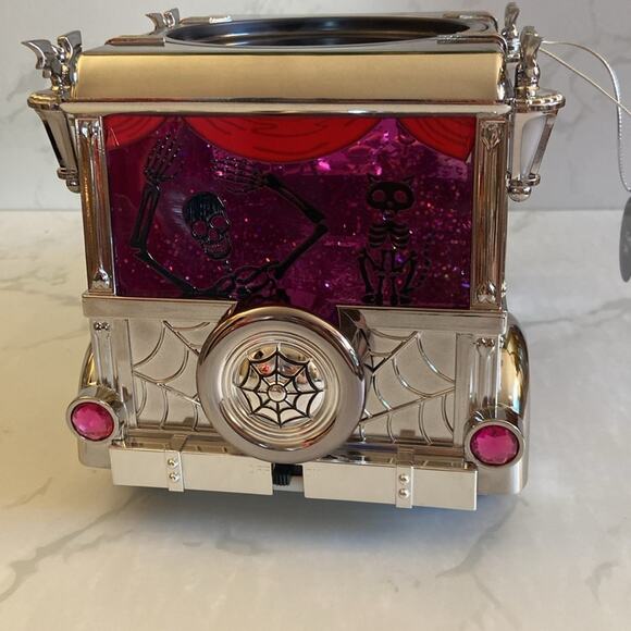 Bath & Body Works Hearse Halloween 2024 3 Wick Candle Holder Water Globe Decor - Picture 5 of 8